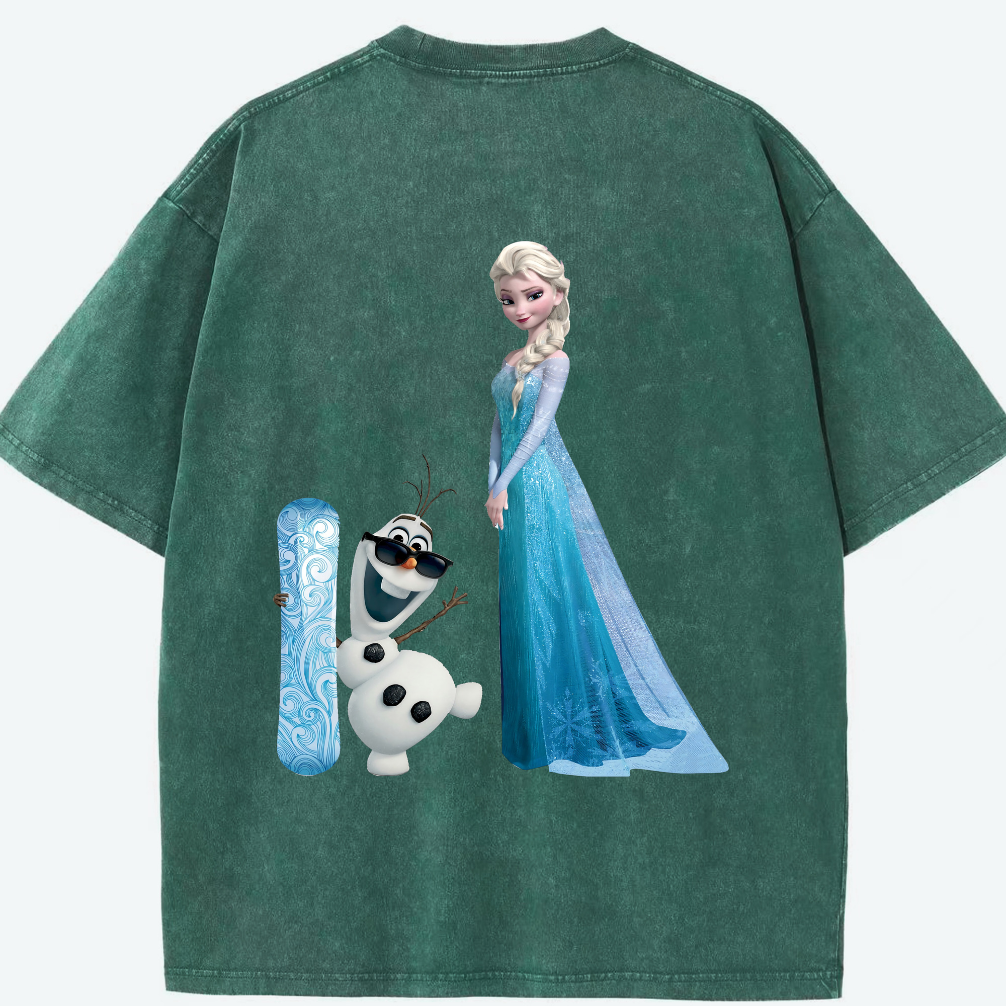 アナと雪の女王 アンナ エルサ Frozen Anna Elsa 綿100% ヴィンテージ風 半袖Tシャツ（背面プリント）